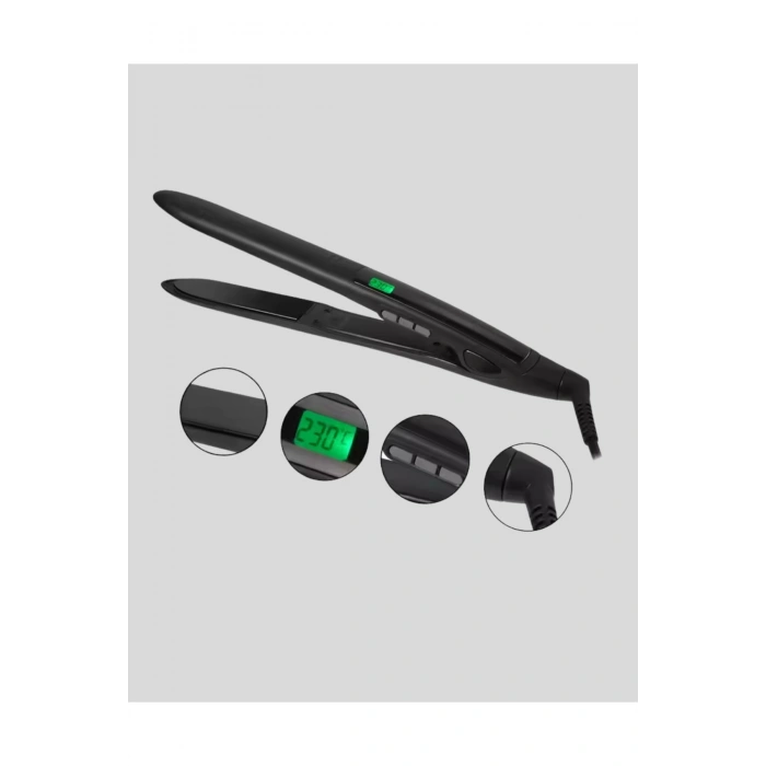 Dijital Ekranlı Isı Ayarlı Saç Düzleştirici – Titanyum Plaka, Seyahat Dostu Tasarım