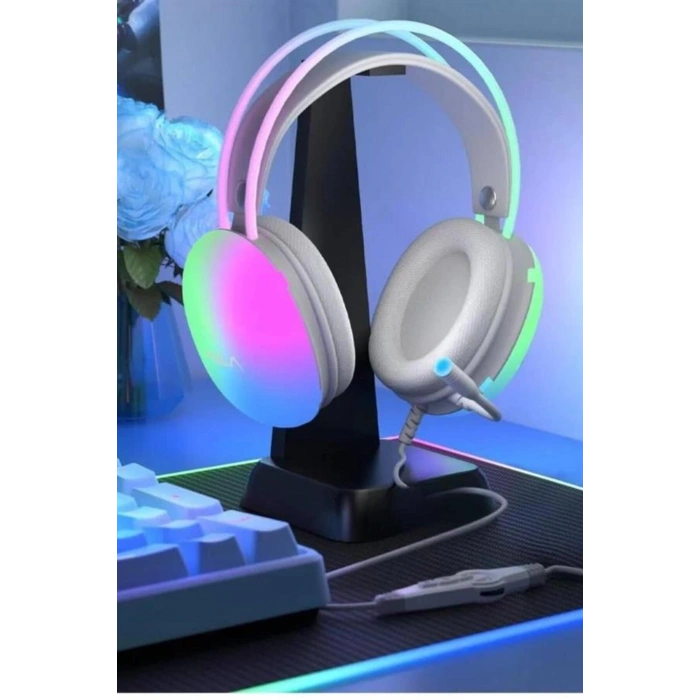 Kulak Üstü Kablosuz Bluetooth Kulaklık Unısex Renkli Işıklı Kulaklık