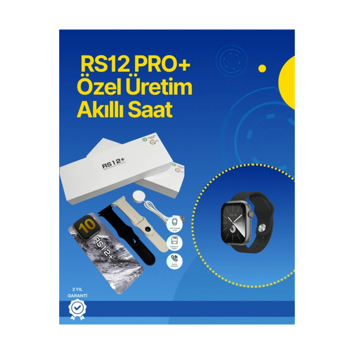 . RS12 PRO+ 2025 Serisi Full Ekranlı Akıllı Saat – 2GB Hafıza, Titanyum Kasa, Suya Dayanıklı, Uzun Ş