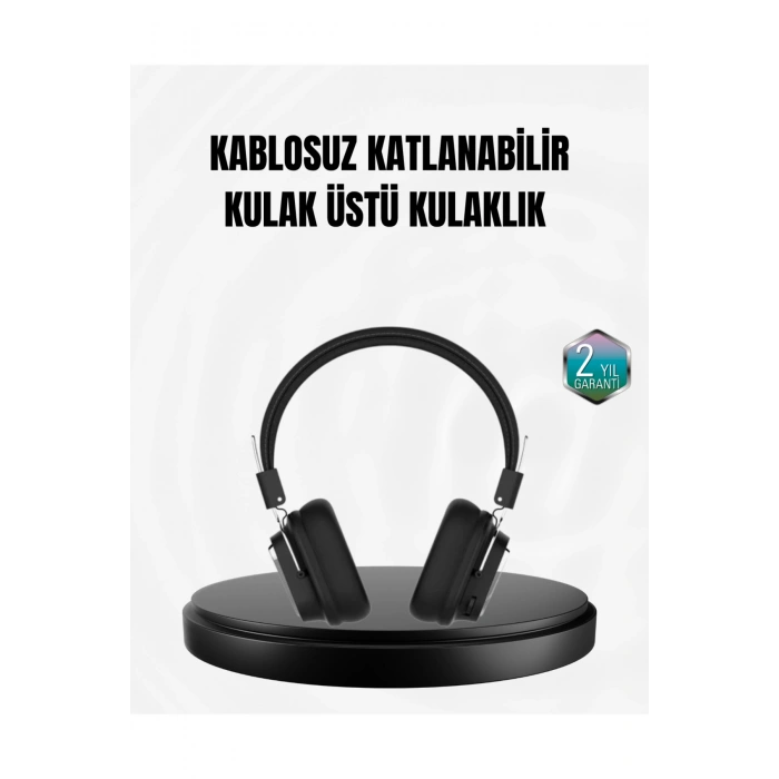 Kablosuz Bluetooth Kulak Üstü Kulaklık Kristal Ses Kalitesi ve Ergonomik Yapı