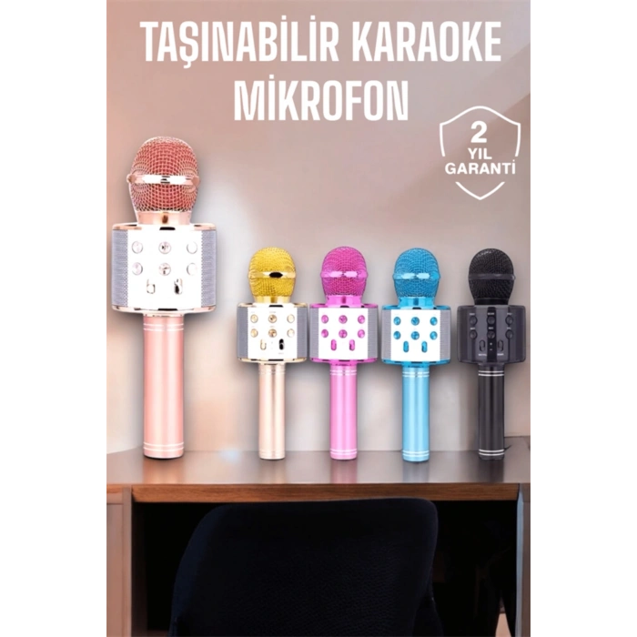 Taşınabilir Bluetooth Karaoke Mikrofon: Hafıza Kart Girişli, Etkileyici