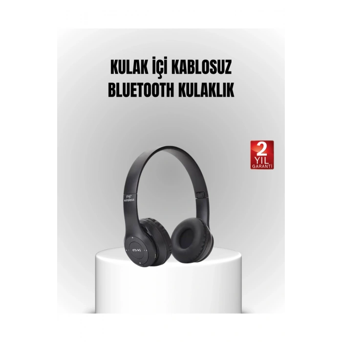 Bluetooth Kablosuz Kulaklık – Extra Bass, TF Kart, Mikrofonlu, Ayarlanabilir Ergonomik Tasarım