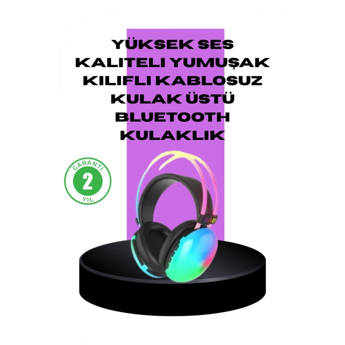 RGB Aydınlatmalı Kablosuz Bluetooth Oyuncu Kulaklığı