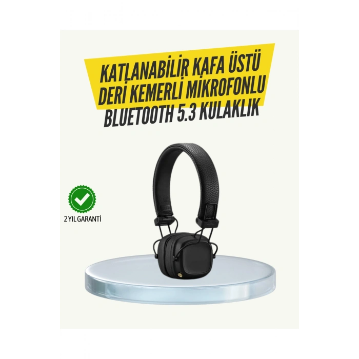 Ergonomik Konforlu Kablosuz Kulak Üstü Bluetooth Kulaklık