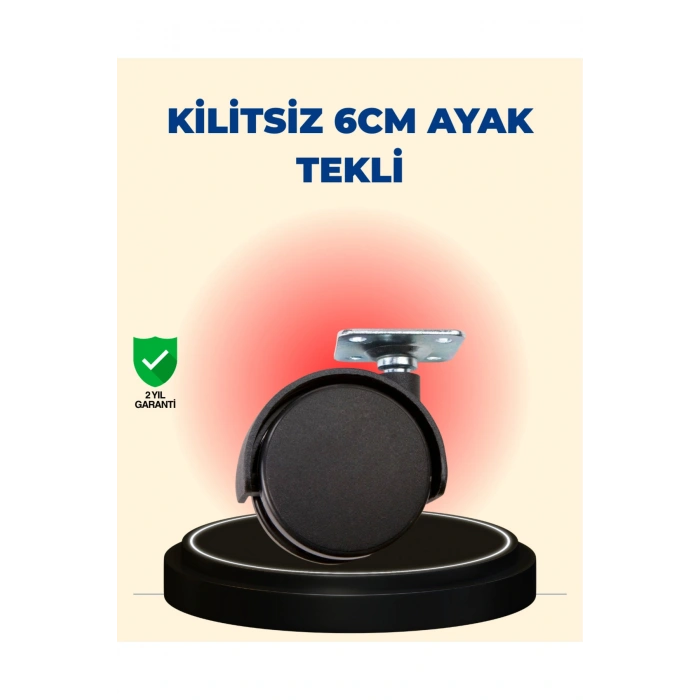 Masa ve Sehpa İçin 6 cm Kilitsiz Ayak Tekli