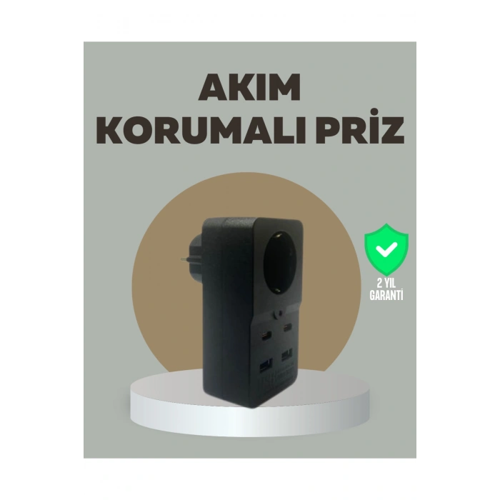 Akıllı Akım Dengelemeli Priz 2500W 4 USB Type C Çıkışlı