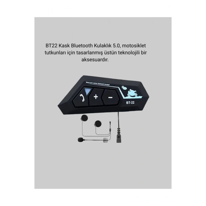 BT22 Kask İçi Bluetooth Kulaklık Hızlı Eşleşme ve Gürültü Önleyici Mikrofon