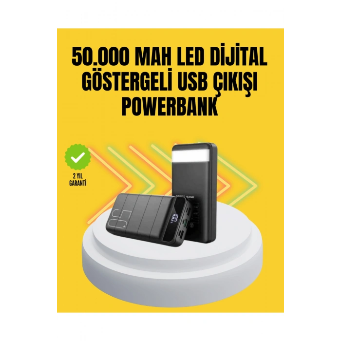 Profesyonel 50.000 mAh Powerbank – Aynı Anda Birden Fazla Cihaz Şarj Eden, Dayanıklı ve Güvenli Taşı