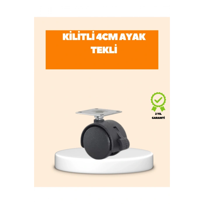 4 cm Kilit Mekanizmalı Mobilya Ayağı Tekli