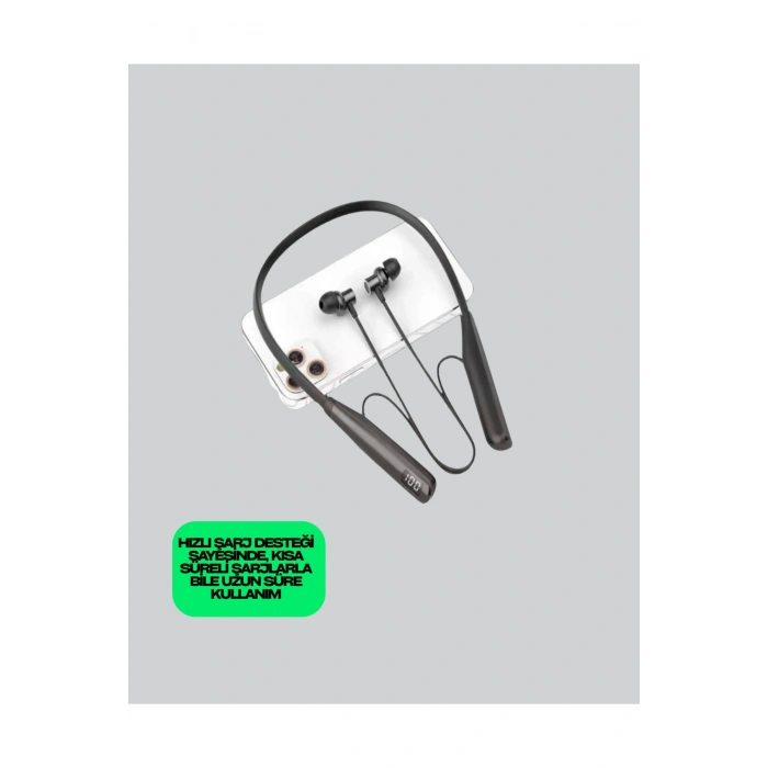 Y12 Bluetooth Boyun Bantlı Kulaklık – 100 Saat Pil, Bluetooth 5.3, Dokunmatik Kontrol