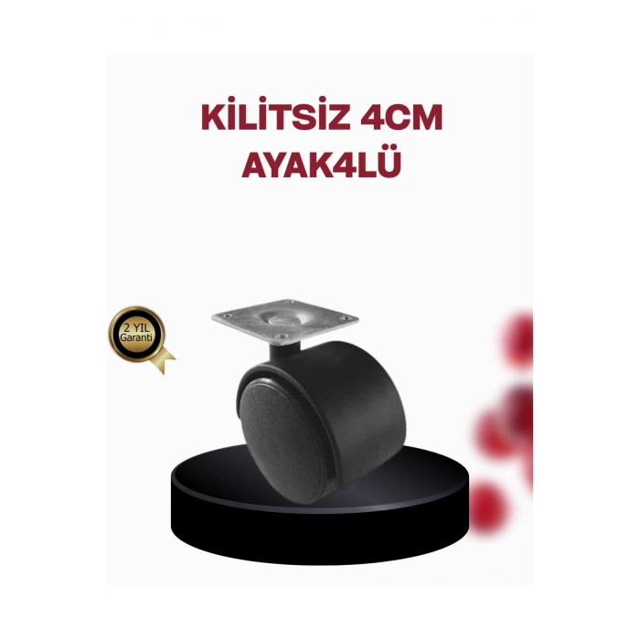 4 cm Döner Ayak Kilitsiz 4 Adet Mobilya ve Sehpa Ayağı