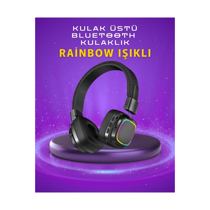 Renkli Işık Efektli Bluetooth 5.3 Müzik Kulaklığı