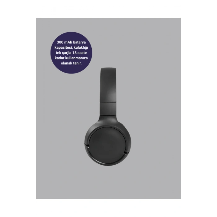 Kablosuz Bluetooth Kulaklık 5.0 18 Saat Kullanım Dinamik Sürücü Siyah