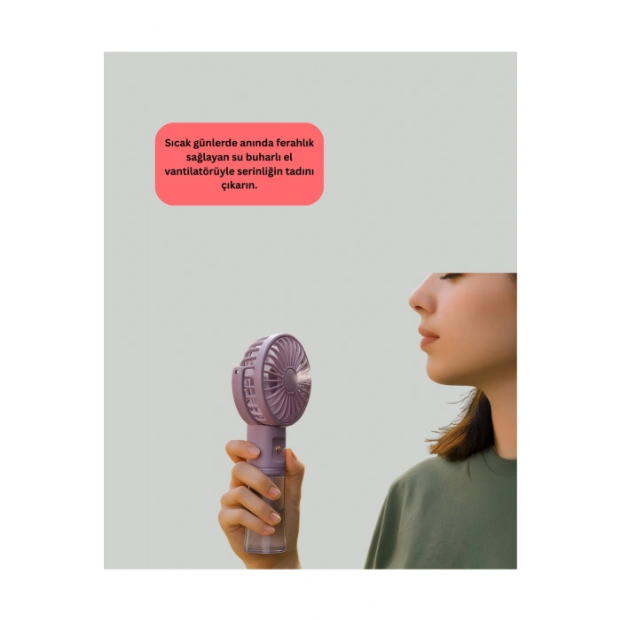 Type-C Şarjlı Taşınabilir Su Buharlı Mini Vantilatör