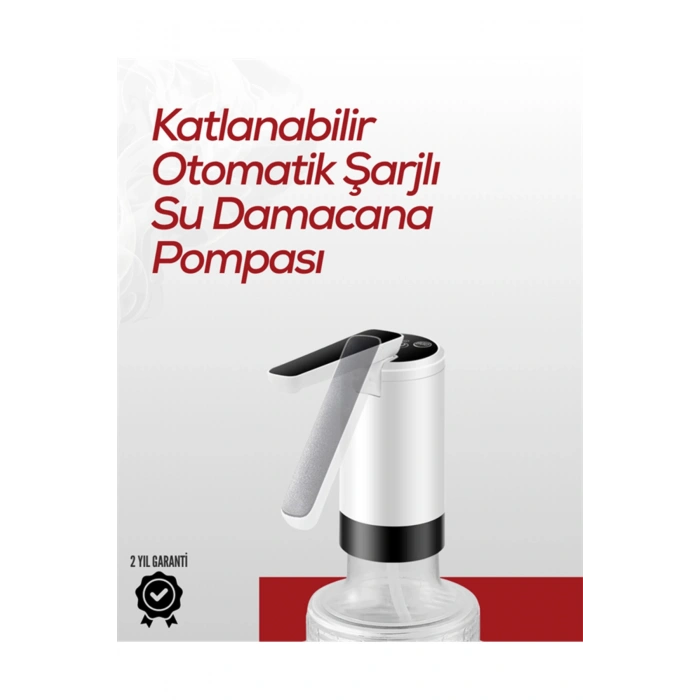 Uzun Şarj Süreli Su Pompası | Tek Tuşla Başlat/Durdur | Cam Damacana Uyumlu | Enerji Tasarruflu 4W G