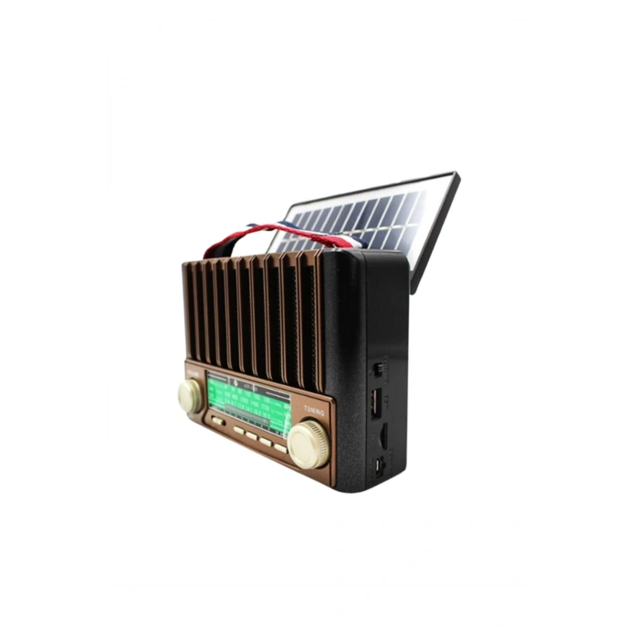 KTF-1428 Nostaljik Solar Enerjili Bluetooth Speaker – Radyo, SD/USB MP3 Çalar, Güçlü Taşınabilir Hop