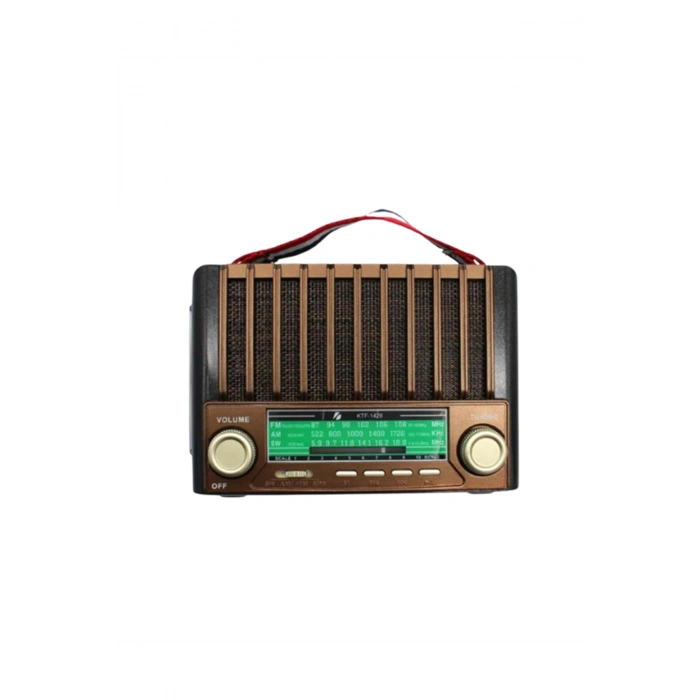 KTF-1428 Nostaljik Solar Enerjili Bluetooth Speaker – Radyo, SD/USB MP3 Çalar, Güçlü Taşınabilir Hop