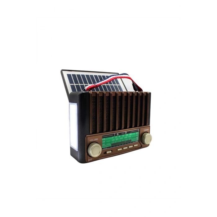 KTF-1428 Solar Enerjiyle Şarj Olabilen Bluetooth Nostalji Hoparlör – Taşınabilir, Güçlü Ses, MP3 Oku
