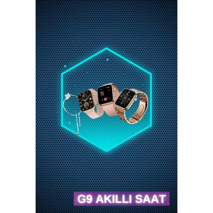 Kadınlar İçin 3 Kordonlu Akıllı Saat ve Dijital Göstergeli Powerbankli Bluetooth Kulaklık Dokunmatik