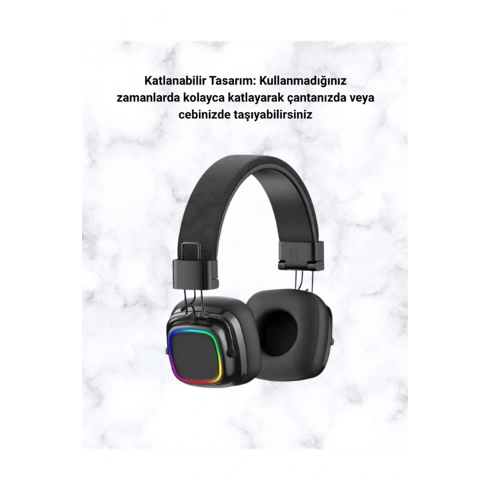 RGB Işıklı Katlanabilir Bluetooth 5.3 Kulak Üstü Kulaklık