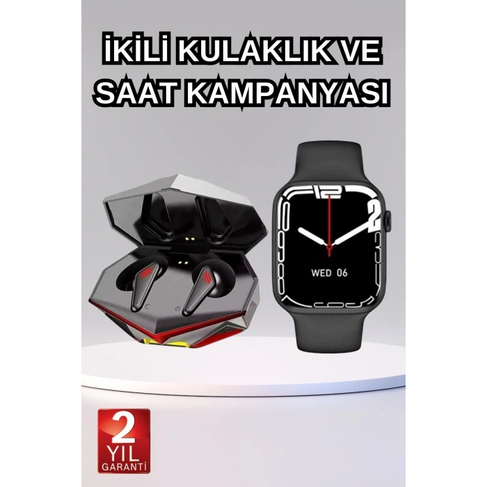 İkili Set Dev Ucuz Kulaklık Ucuz Akıllı Saat Gürültü Önleyici Uzun Pil Ömrü