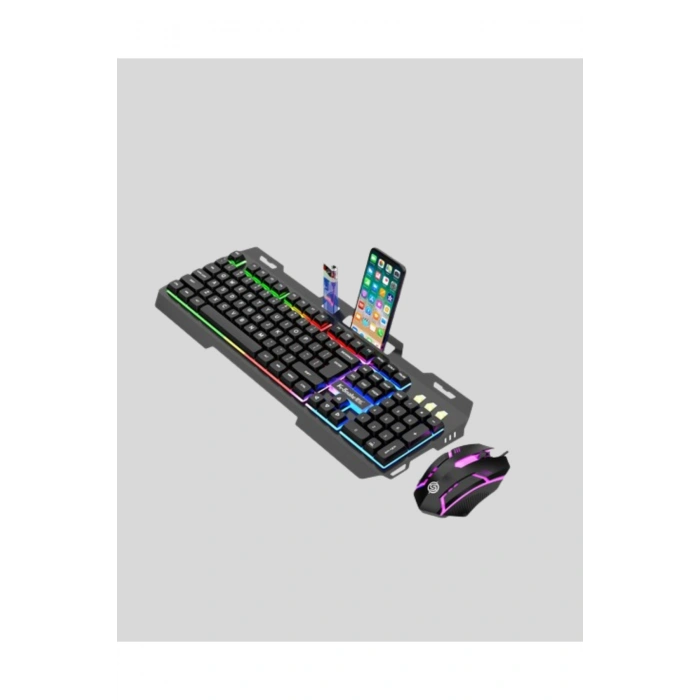 Mekanik Oyuncu Seti – LED Işıklandırma ve Ergonomik Mouse