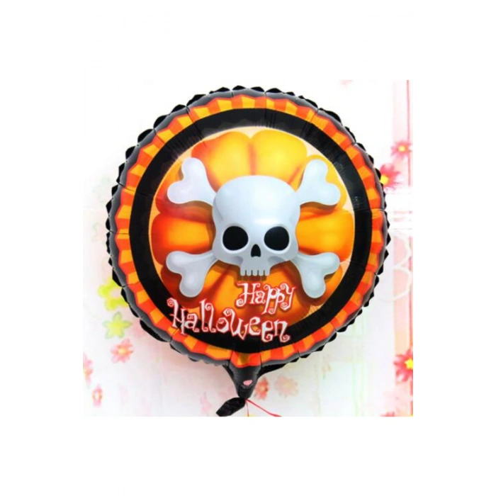 Halloween İskelet Kuru Kafa Folyo Balon 18 inç (5324)