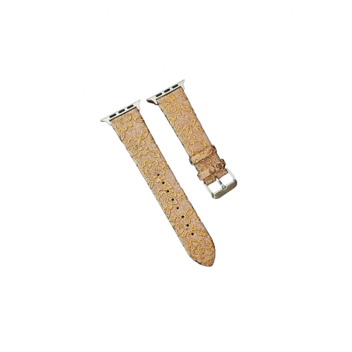Apple Watch 38mm Creeper Desenli Kordon (SAAT DEĞİLDİR) - Gold