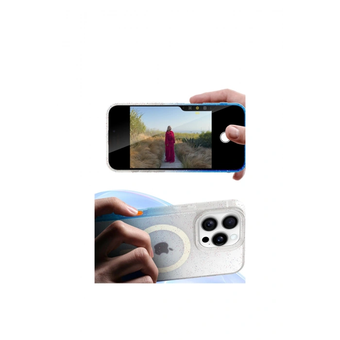 Apple İphone 14 Pro Max Pummel Shiny Magsafe Kapak - Siyah
