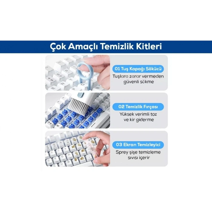 7 Parça Klavye Ve Kulaklık Temizleme Fırça Seti