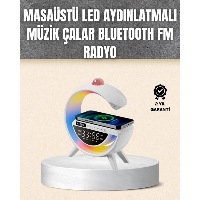 7 Ses Efektli Rgb Işıklı Fm Destekli Kablosuz Şarjlı Bluetooth Hoparlör