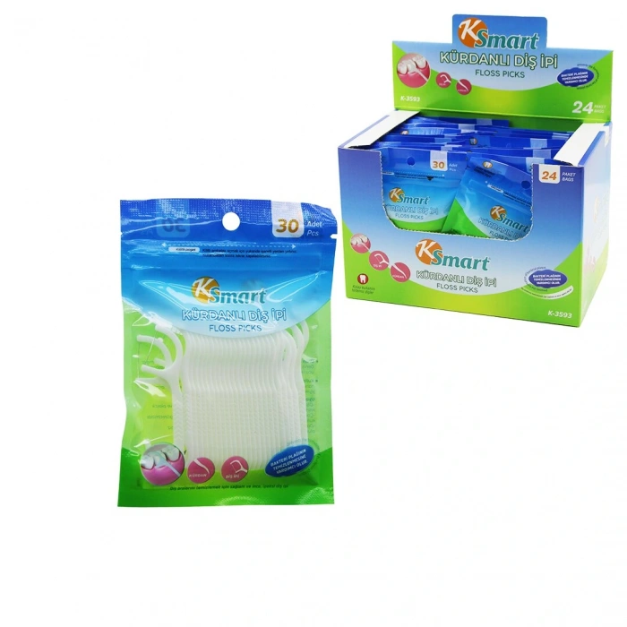 720 ADET POŞETLİ KÜRDANLI DİŞ İPİ = 30PCS X 24 (5324)