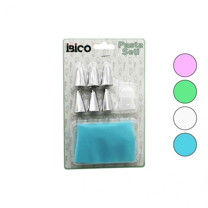 8PCS  PASTA SÜSLEME SETİ  1AD-KREMA TORBASI - 6AD-METAL + 1AD-PLASTİK UÇ (5324)