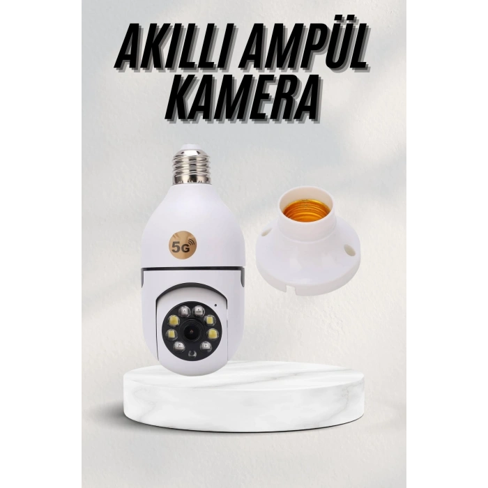 Akıllı Kamera Wifi Kamera Duylu Ampul Görünümlü 360 Derece Dönebilen Ev Kamerası
