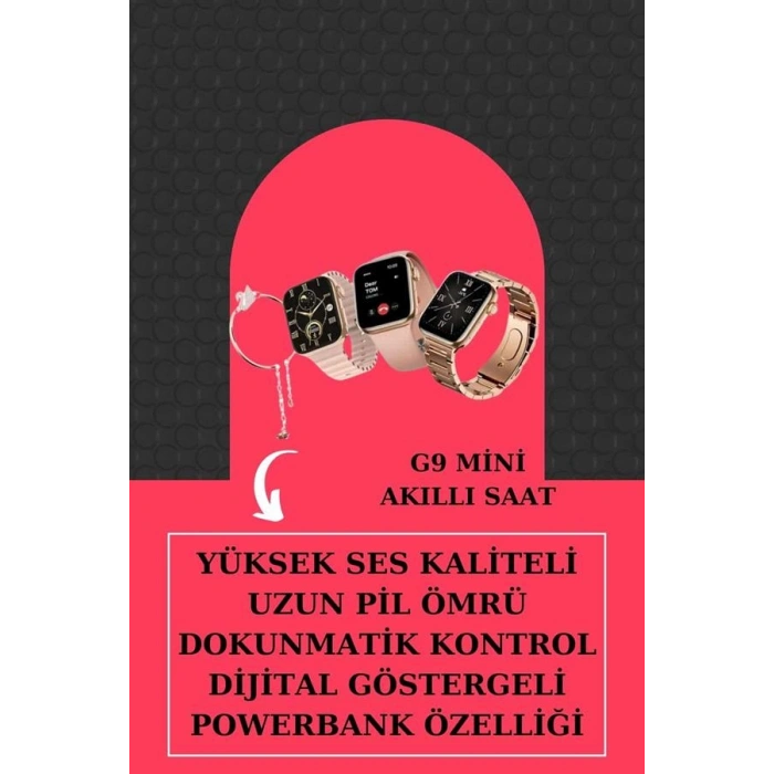 Aksesuar Hediyeli Akıllı Saat ve Dijital Göstergeli Powerbankli Bluetooth Kulaklık