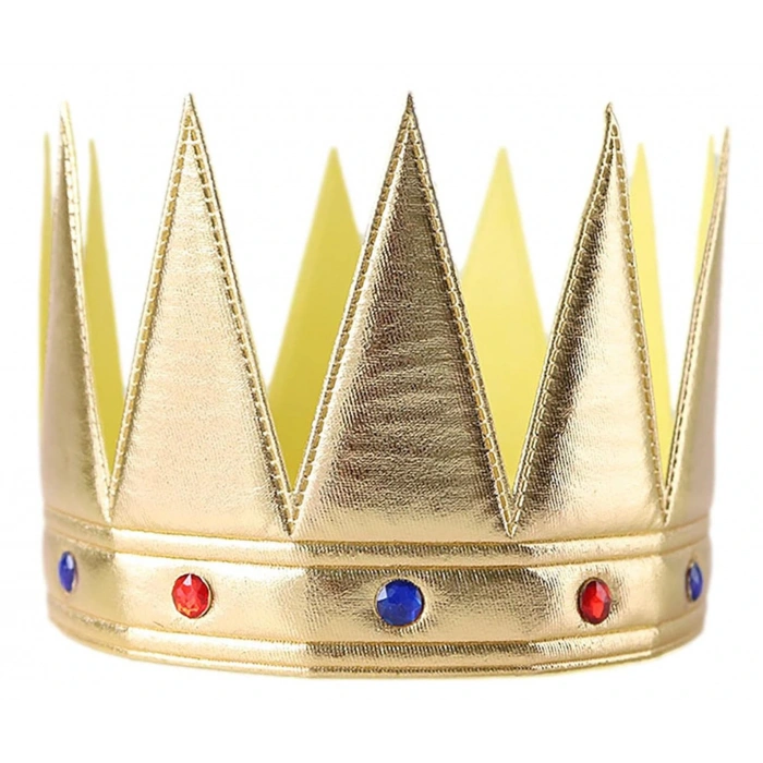 Altın Renk Eva Yumuşak Kral Kraliyet Tacı Yetişkin Çocuk Uyumlu 55 cm (5324)