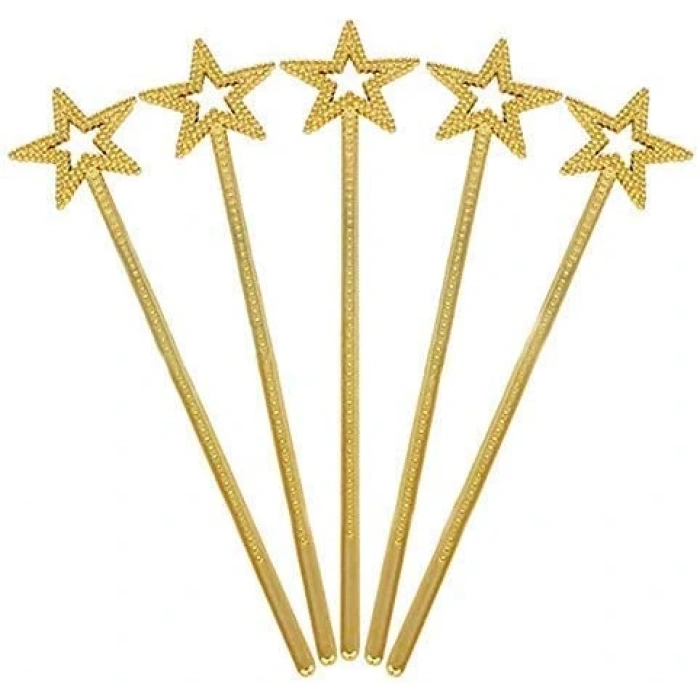 Altın Renk Yıldız Peri Asası Peri Değneği 34 cm 1 Adet (5324)