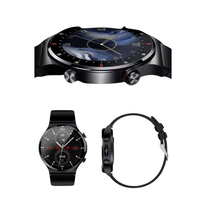 Amoled Ekran Metal Deri Silikon Kordonlu Uyku Ve Sağlık Takibi