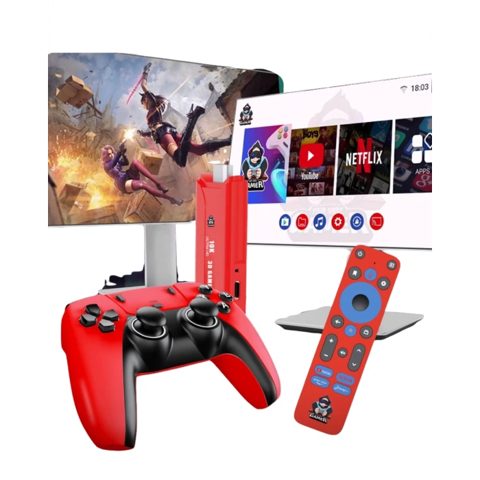 Android TV Game Stick 10K HD 3D Oyun Destekli 64GB Konsol