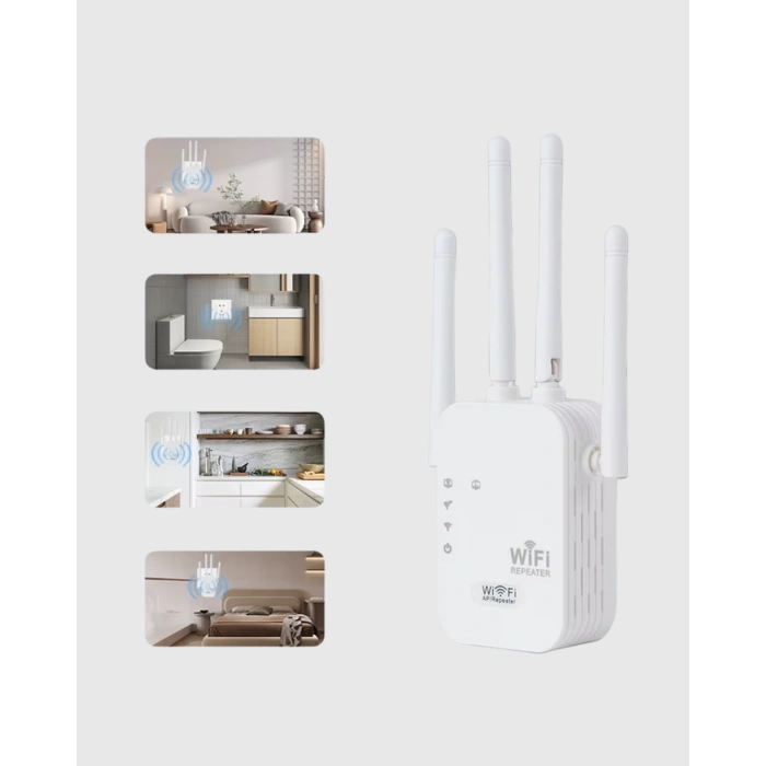 Antenli Wifi Repeater 300m2 Kapsama Alanı Wpa3 Güvenlikli