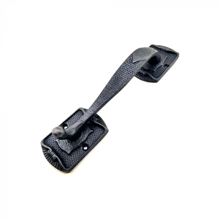 Antika Tarz Dekoratif Pirinç Ayak Tip Büyük Kapı Çekme Kolu - 220x50mm, Oksit