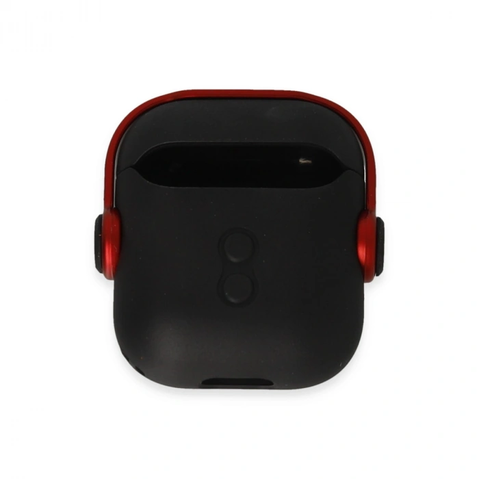 Apple Airpods 2 (2.nesil) Cool Kılıf - Siyah-kırmızı