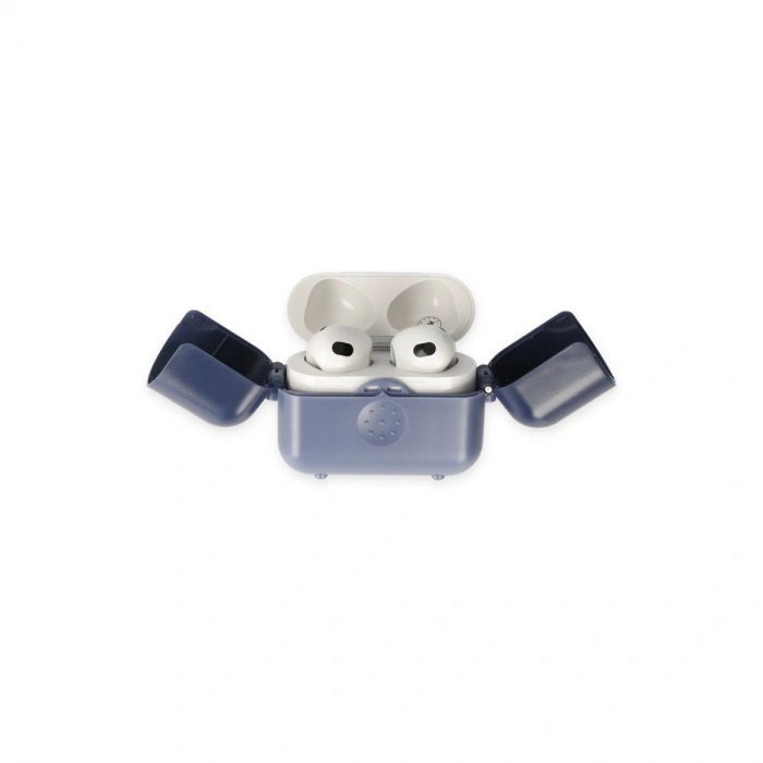 Apple Airpods 3 (3.nesil) Basmalı Kılıf - Mavi-lacivert