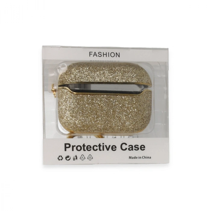 Apple Airpods Pro (1.nesil) Spell Simli Kılıf - Gold