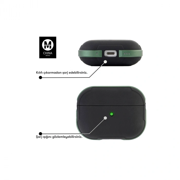 Apple Airpods Pro 2 (2.nesil) Mo-a8 Armor Kılıf - Siyah