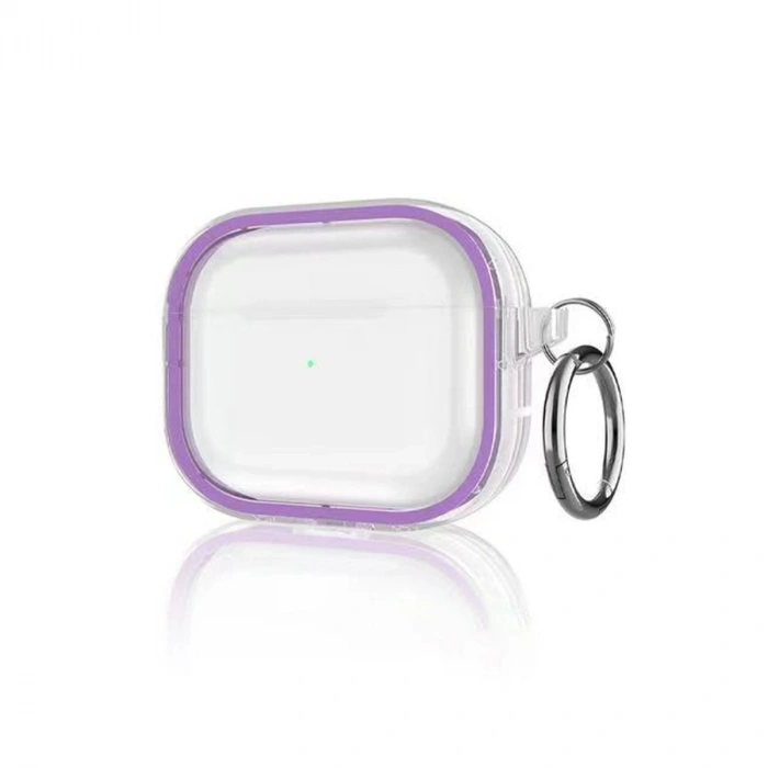 Apple Airpods Pro 2 (2.nesil) Shiny Şeffaf Kılıf - Mor
