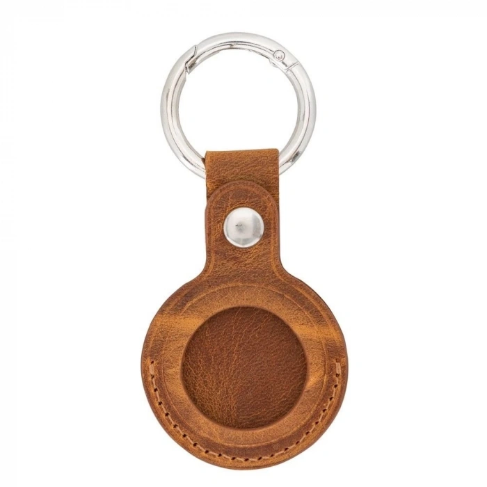 Apple AirTag Uyumlu Deri Anahtarlık, G19 Taba