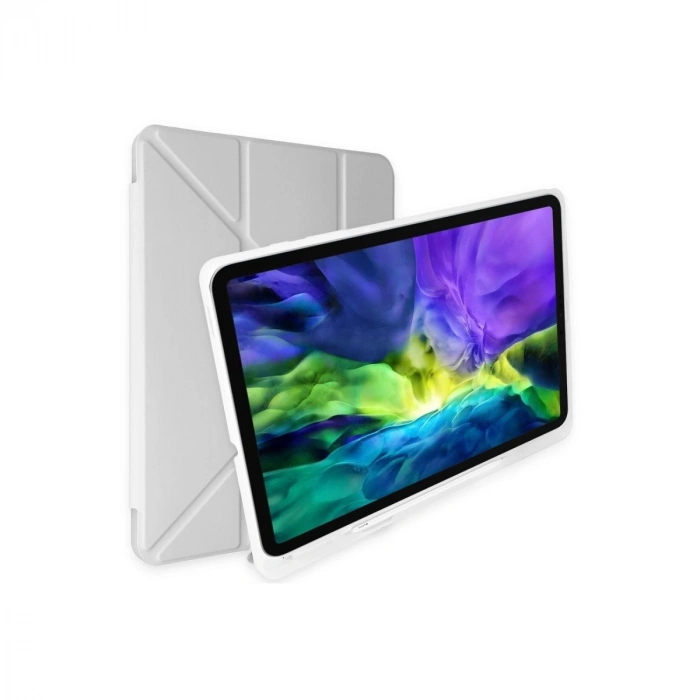 Apple İpad 2022 10.9 (10.nesil) Kılıf Kalemlikli Mars Tablet Kılıfı - Gri