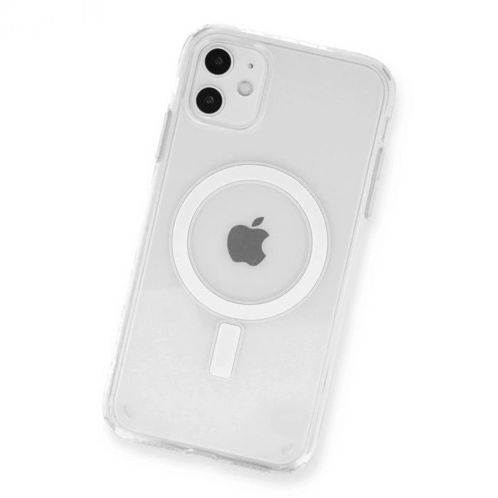 Apple İphone 11 Kılıf Magneticsafe Şeffaf Silikon - Şeffaf