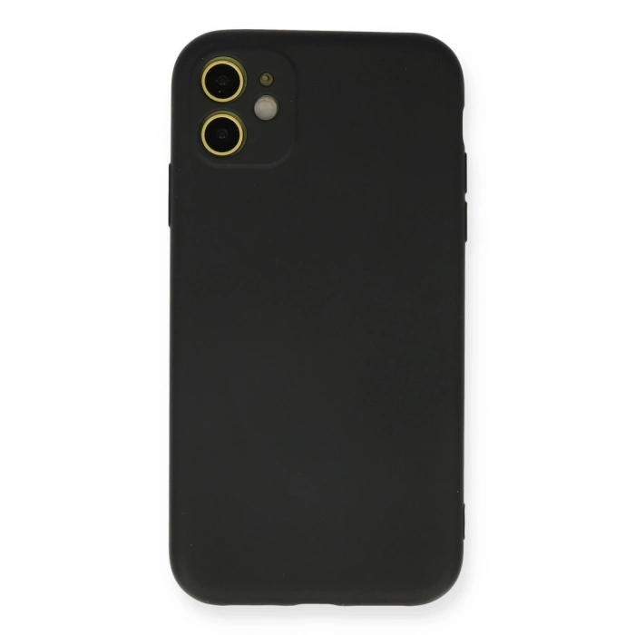 Apple İphone 11 Kılıf Nano İçi Kadife Silikon - Siyah